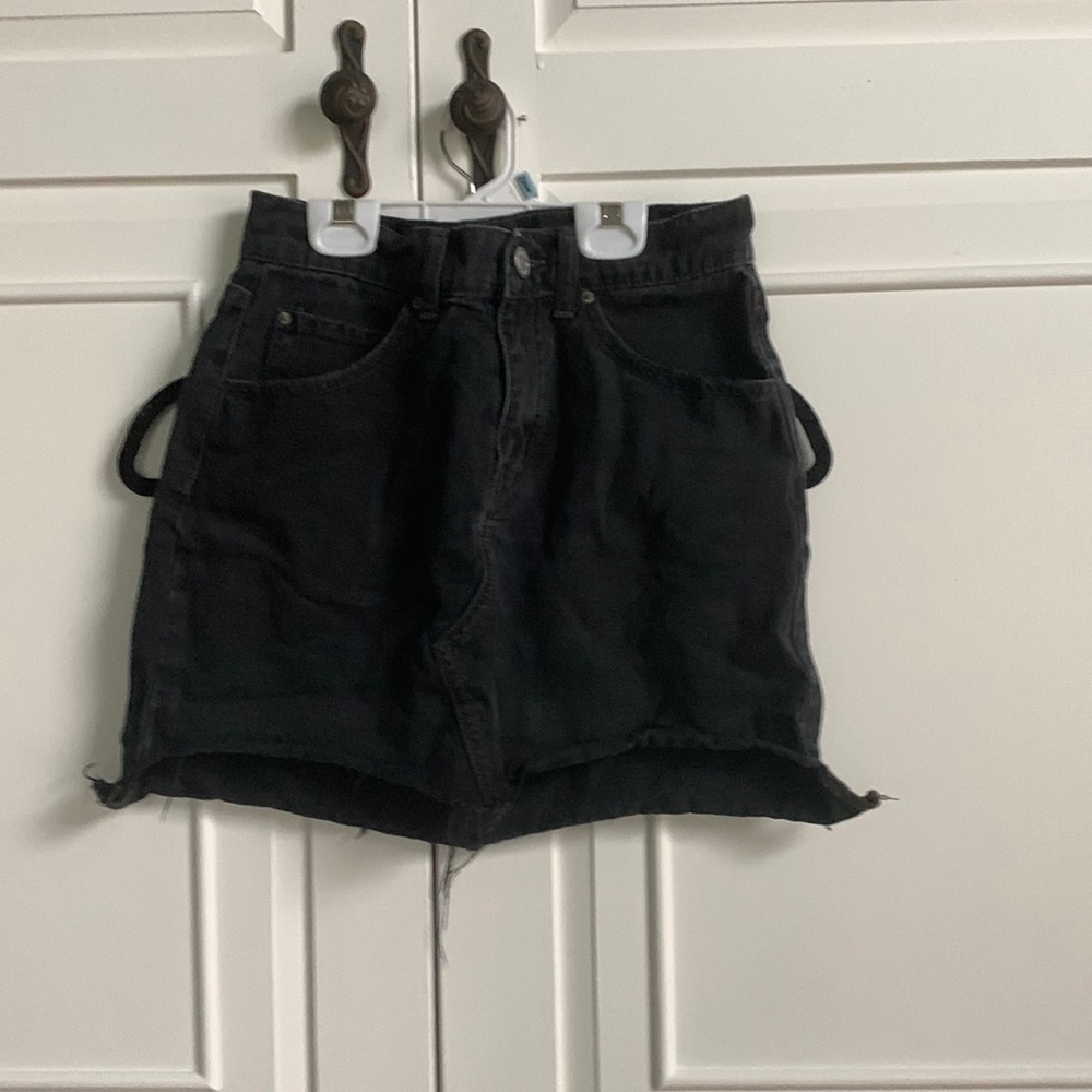 Black mini skirt - denim